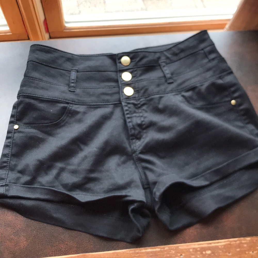 black shorts